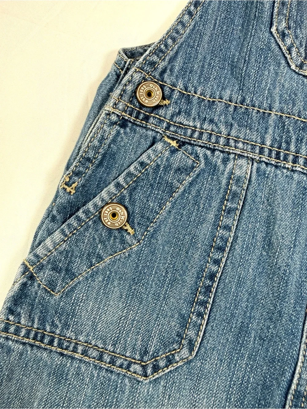VINTAGE OSHKOSH B’GOSH Girls Vestbak Denim Jumper Dress 4T Y2K Workwear Western
